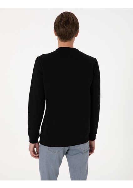 Erkek Siyah 2 Iplik Regular Fit Bisiklet Yaka Basic Sweatshirt 50314054-VR046 indirimleri