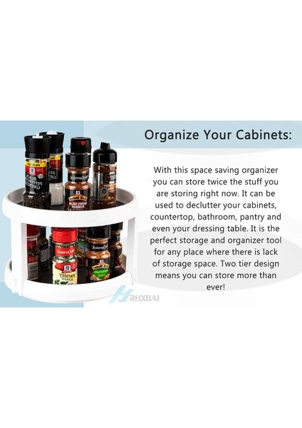 360 ° Dönen Spice Raf Organizatör Baharat Tutucu Baharatlar Depolama Tembel Susans Mutfak, Banyo, Dolaplar Için Ev Gereçleri | Raflar ve Amp;tutucular (Yurt Dışından) fırsatları