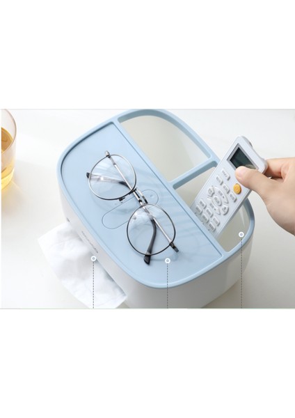 Ev Doku Kutusu Masaüstü Mutfak Peçete Tutucu Saklama Konteyner Oturma Odası Ev Ofis Doku Tutucu Için Uzaktan Kumanda | Kağıt Tutucular (Mavi) (Yurt Dışından) fırsatları