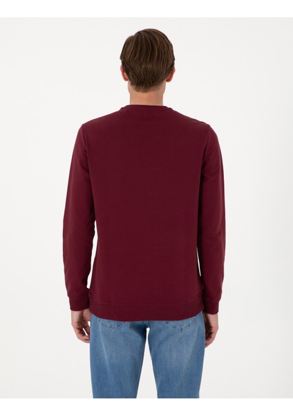 Erkek Bordo 2 Iplik Regular Fit Bisiklet Yaka Basic Sweatshirt 50314054-VR014 indirimleri