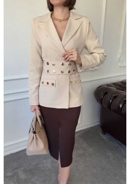 Çıtçıtlı Premium Blazer Ceket- Taş fırsatları