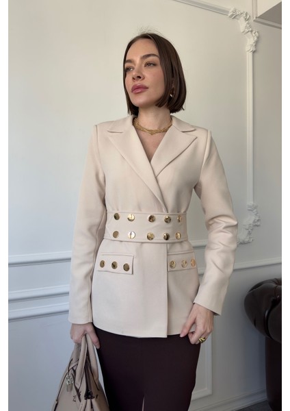 Çıtçıtlı Premium Blazer Ceket- Taş indirimleri