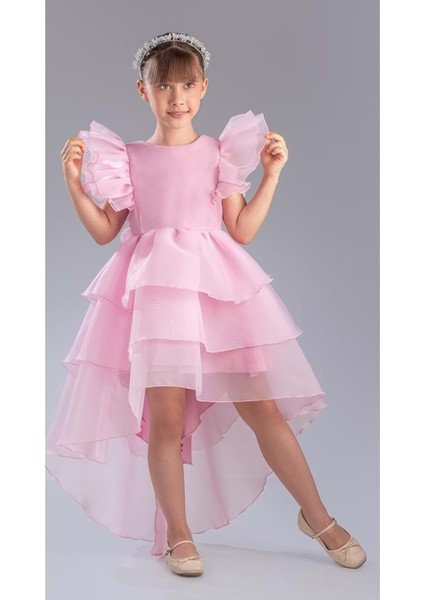 Kız Çocuk Kuyruklu , Taçlı Vragia Abiye Elbise M00745 fiyatları