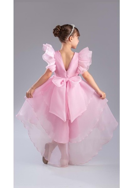 Kız Çocuk Kuyruklu , Taçlı Vragia Abiye Elbise M00745 modelleri