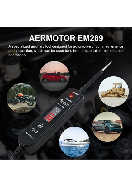 Aermotor EM289 Araba Elektrik Devresi Test Cihazı LED Dijital Voltaj Göstergesi Araba Kısa Devre Dedektörü Tanı Aracı, A (Yurt Dışından) modelleri
