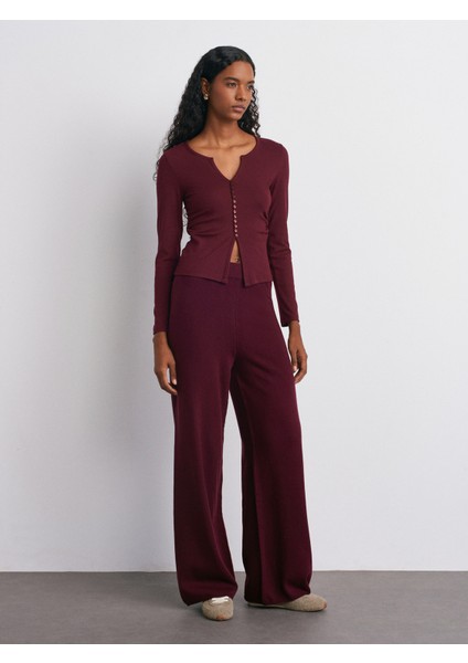 31548 Düğme Detaylı Büzgülü Top-Koyu Bordo indirimleri