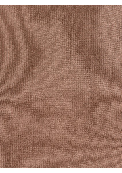 10779 Bisiklet Yaka Kısa Kol Basic Triko Bluz-Koyu Vizon fırsatları