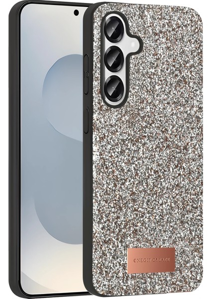 Onegif Samsung Galaxy S25 Plus Bright Simli Kapak - Gold Lzwdr modelleri