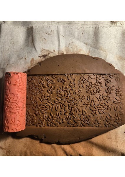 10 cm Çiçekler Seramik & Polimer Kil Doku Rulosu Desen Oklavası