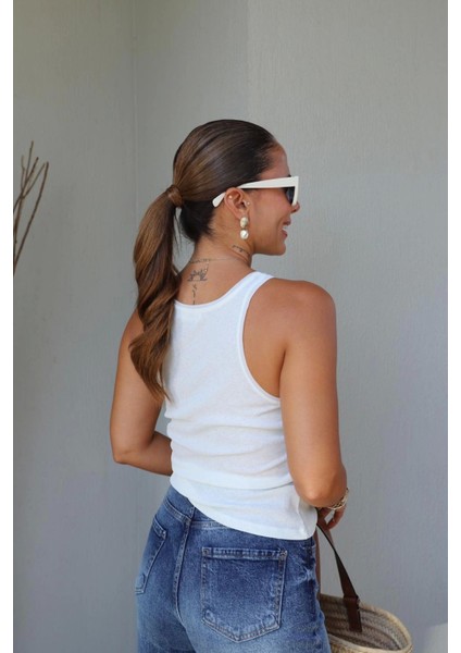 Beyaz Halter Yaka Atlet modelleri