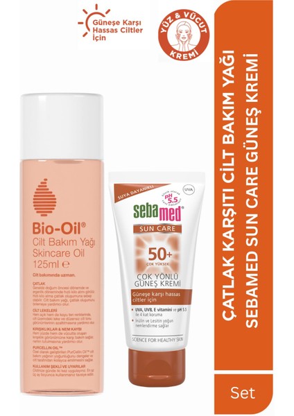 Cilt Bakım Yağı 125 ml & Sun Care Spf 50+ Güneş Kremi 50 ml
