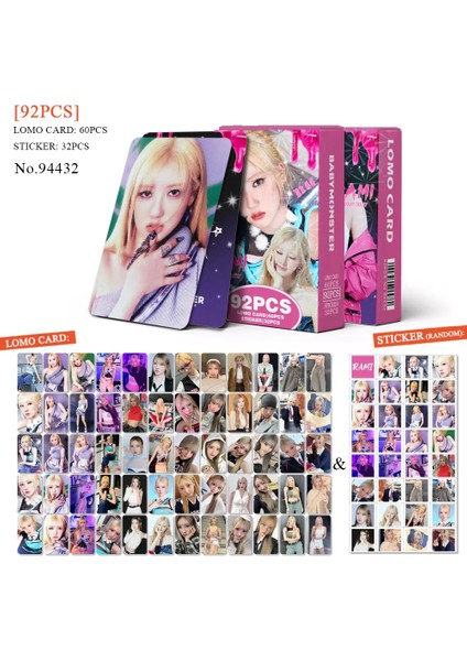 Babymonster Rami '' Drip '' Çift Yön Baskılı Lomo Card Seti (60 Pcs)