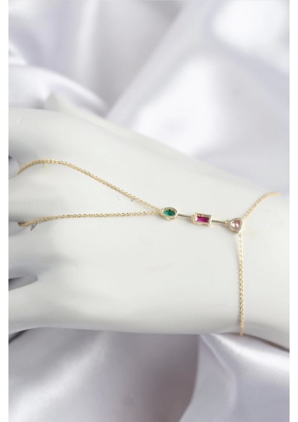 Pirinç Renkli Zirkon Taşlı Model Gold Renk Şahmeran