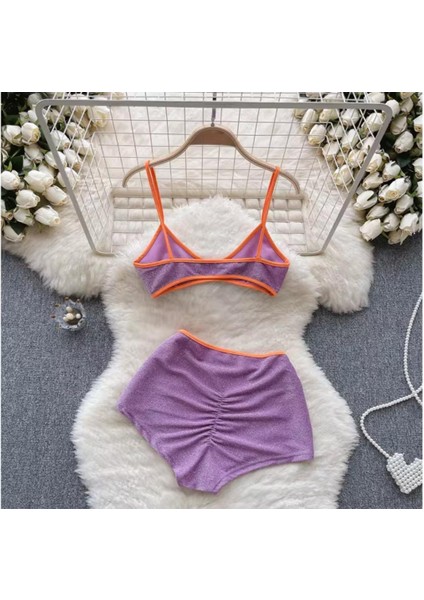 Mor Parlak Bikini, Yüksek Bel Bikini, Mor Yüksek Bel Bikini fiyatları