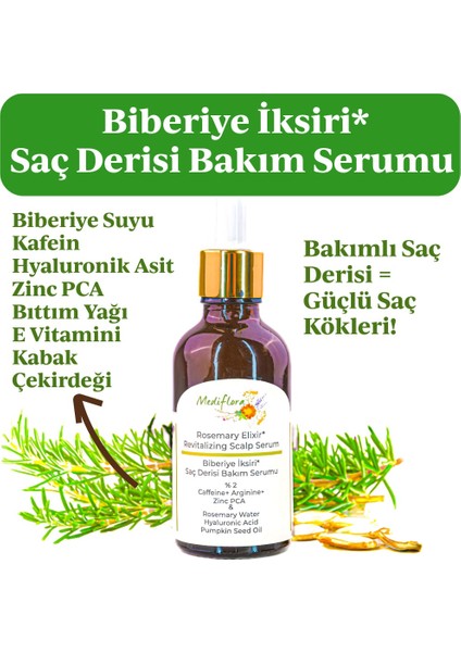 Biberiye Iksiri Canlandırıcı Saç Bakım Derisi Serumu