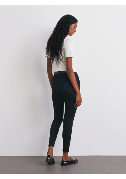 72042 Likralı Darpaça Denim Pantolon-Siyah fiyatları