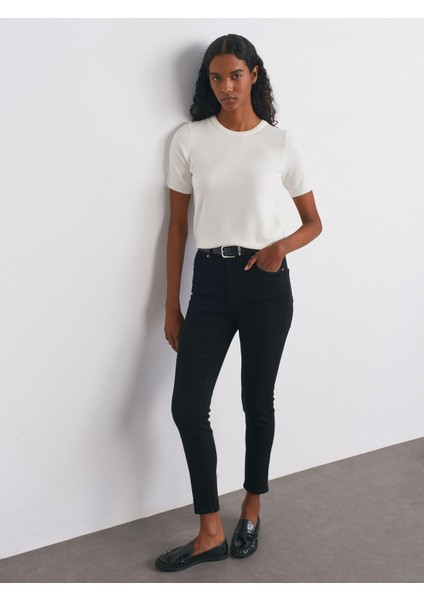 72042 Likralı Darpaça Denim Pantolon-Siyah modelleri