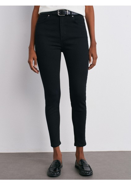 72042 Likralı Darpaça Denim Pantolon-Siyah indirimleri