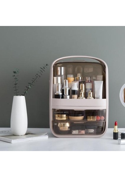 Masaüstü Makyaj Kutusu Büyük Kapasiteli Su Geçirmez Toz Geçirmez Banyo Depolama Çekmece Güzellik Kozmetik Çantası | Kozmetik Çanta ve Amp;davalar (Yurt Dışından)