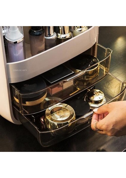 Masaüstü Makyaj Kutusu Büyük Kapasiteli Su Geçirmez Toz Geçirmez Banyo Depolama Çekmece Güzellik Kozmetik Çantası | Kozmetik Çanta ve Amp;davalar (Yurt Dışından) modelleri