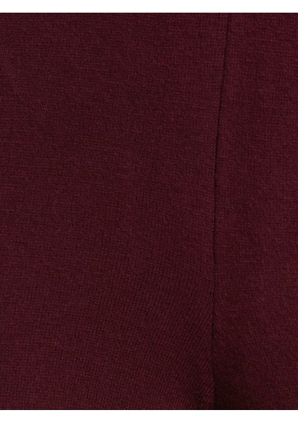 70163 Beli Lastikli Yünlü Triko Pantolon-Bordo M. fırsatları