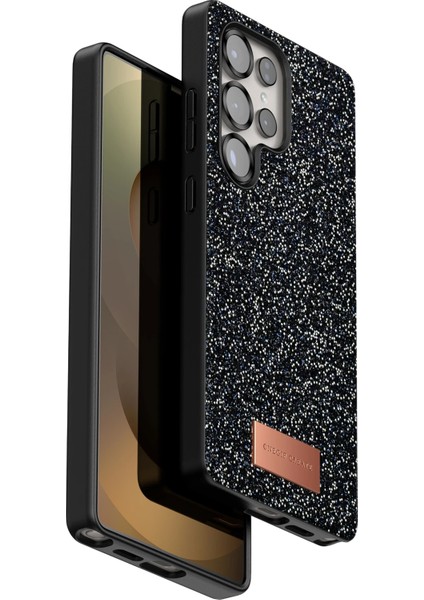 Onegif Samsung Galaxy S25 Ultra Bright Simli Kapak - Siyah Lzwdr