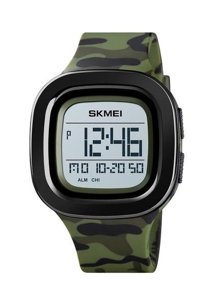 Moda Spor Dijital Izle Erkek Saatler Chrono Alarm Su Geçirmez Saat Kol Skmei Marka Square LED Relogio Masculino | Dijital Saatler (Yeşil) (Yurt Dışından)