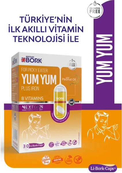 Yum Yum 30 Likit Kapsül Demir B Vitamini Çinko Içeren Kilo Almaya Yardımcı Iştah Açıcı Vitamin