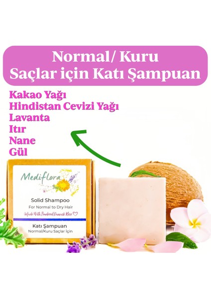 Normal/Kuru Saçlar Için Katı Şampuan