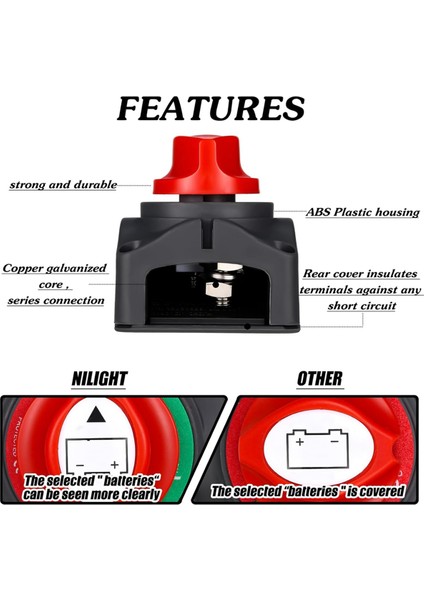 Akü Kesme Anahtarı 12V-48V Akü Kesme Anahtarı Açık/kapalı Ağır Hizmet Tipi Su Geçirmez Akü Anahtarı (Yurt Dışından) modelleri