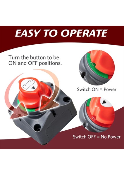 Akü Kesme Anahtarı 12V-48V Akü Kesme Anahtarı Açık/kapalı Ağır Hizmet Tipi Su Geçirmez Akü Anahtarı (Yurt Dışından) indirimleri