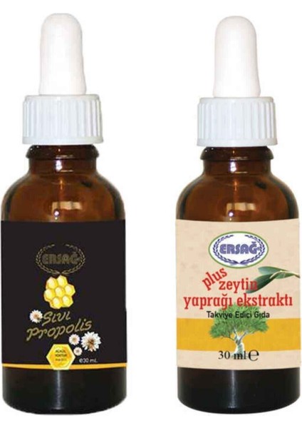 Sıvı Propolis 30 Ml + Plus Zeytin Yaprağı Ekstraktı 30 Ml Gıda Takviyesi