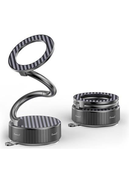 Metal Katlanabilir Karbon Fiber Magsafe Mıknatıslı Araç Telefon Tutucu 360° Dönebilir Kilitli Vakum fiyatları