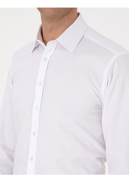 Erkek Beyaz Regular Fit Uzun Kollu Gömlek 50312180-VR013