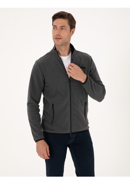 Erkek Antrasit Regular Fit Polar Hırka 50314014-VR006 modelleri