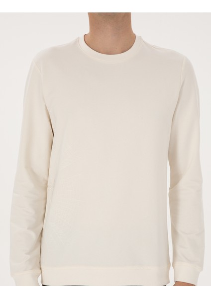 Erkek Ekru Regular Fit Sweatshirt 50313762-VR019