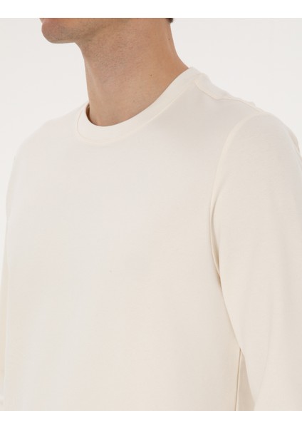 Erkek Ekru Regular Fit Sweatshirt 50313762-VR019
