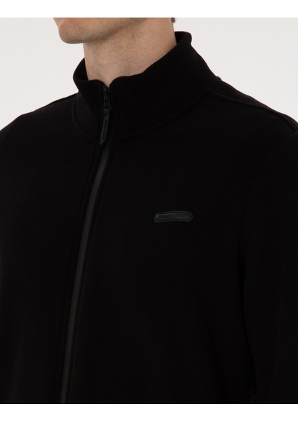 Erkek Siyah Regular Fit Polar Hırka 50314014-VR046