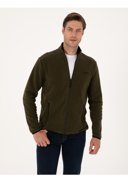 Erkek Haki Regular Fit Polar Hırka 50314014-VR027