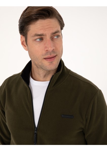 Erkek Haki Regular Fit Polar Hırka 50314014-VR027 fiyatları