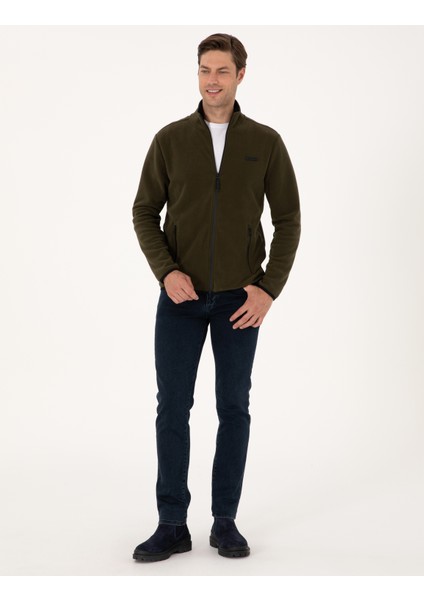 Erkek Haki Regular Fit Polar Hırka 50314014-VR027 fırsatları