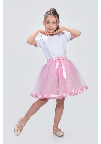 Saten Şeritli Tütü Kız Çocuk Etek M00728