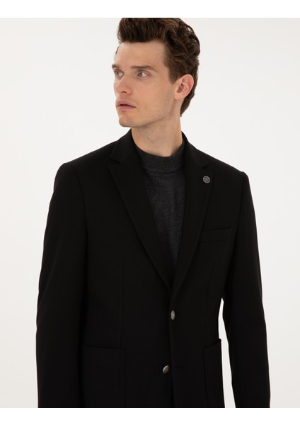 Erkek Siyah Slim Fit Ceket 50313971-VR046 fiyatları