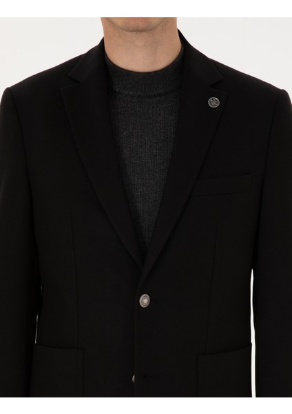Erkek Siyah Slim Fit Ceket 50313971-VR046