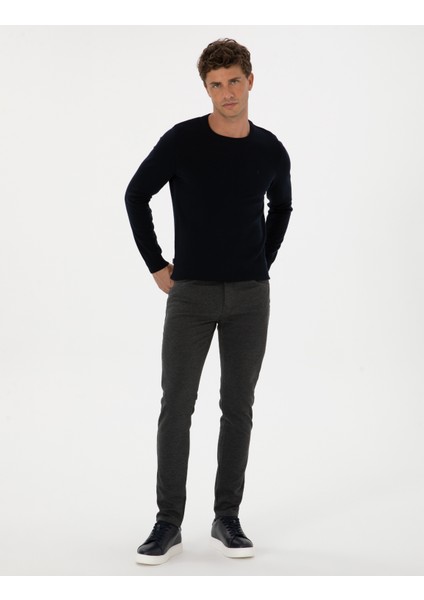 Erkek Antrasit Slim Fit Kanvas Pantolon 50310857-VR006