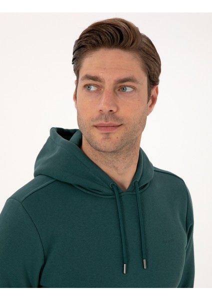 Erkek Zümrüt 2 Iplik Regular Fit Içi Polarlı Kapüşonlu Basic Sweatshirt 50314055-VR055 fiyatları