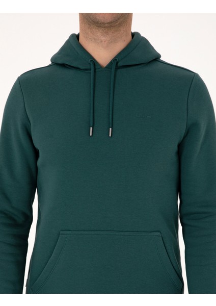 Erkek Zümrüt 2 Iplik Regular Fit Içi Polarlı Kapüşonlu Basic Sweatshirt 50314055-VR055