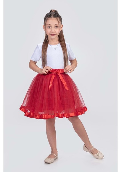 Saten Şeritli Tütü Kız Çocuk Etek M00728 fiyatları