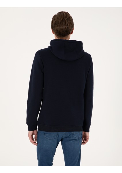 Erkek Lacivert 2 Iplik Regular Fit Içi Polarlı Kapüşonlu Basic Sweatshirt 50314055-VR033 indirimleri