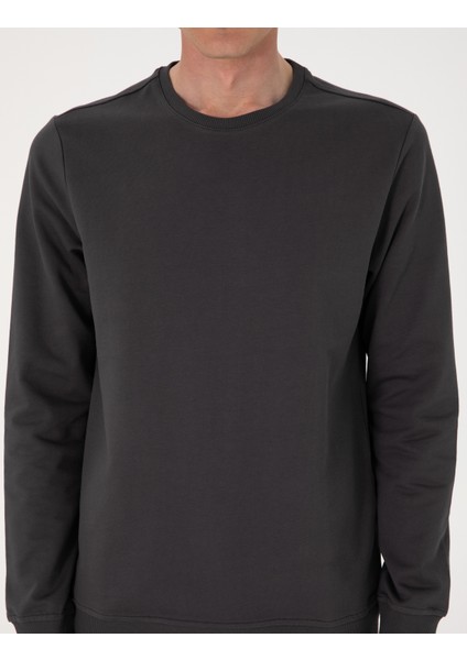 Erkek Antrasit 2 Iplik Regular Fit Bisiklet Yaka Basic Sweatshirt 50314054-VR006